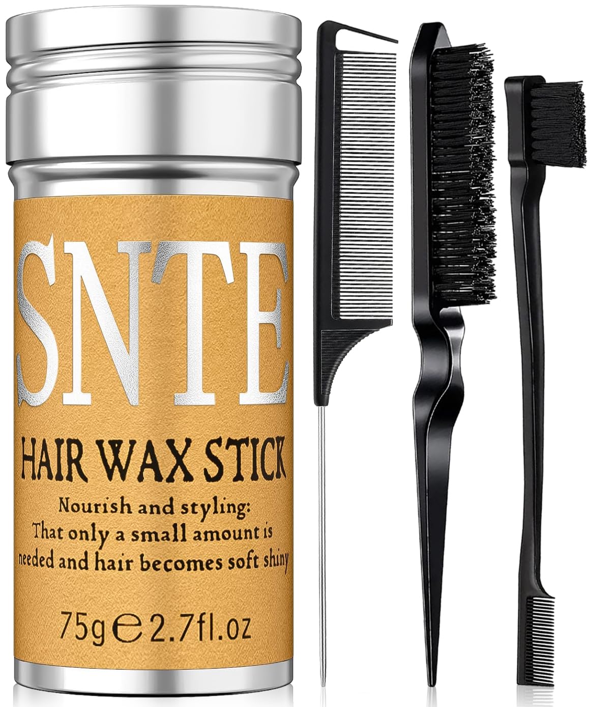 Smooth Styling Hair Brush Kit: Wax & Combs for Women and Kids