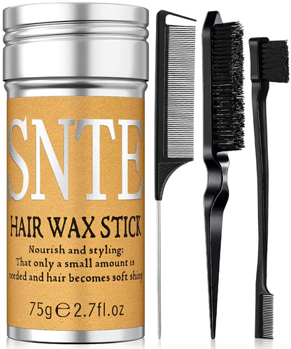 Smooth Styling Hair Brush Kit: Wax & Combs for Women and Kids